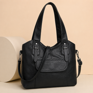 Large Capacity Commuting Tote Bag ( Black )